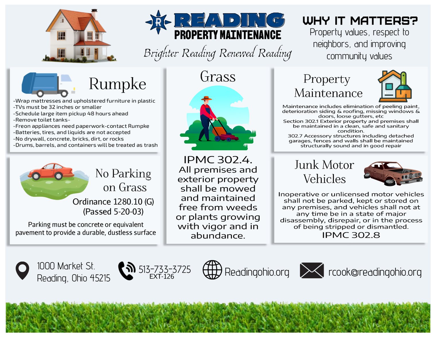 The City's Property Maintenance flyer, transcribed on this page